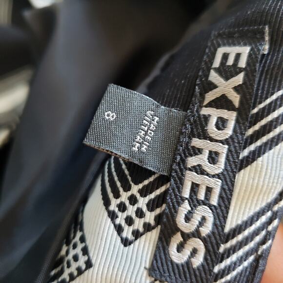 Women's full midi skirt black white Express size 8 - Picture 4 of 7